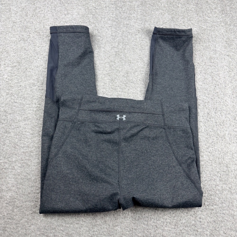 Under‎ Armour HeatGear Women's S Gray Space Dye Mesh Panel Cropped Leggings